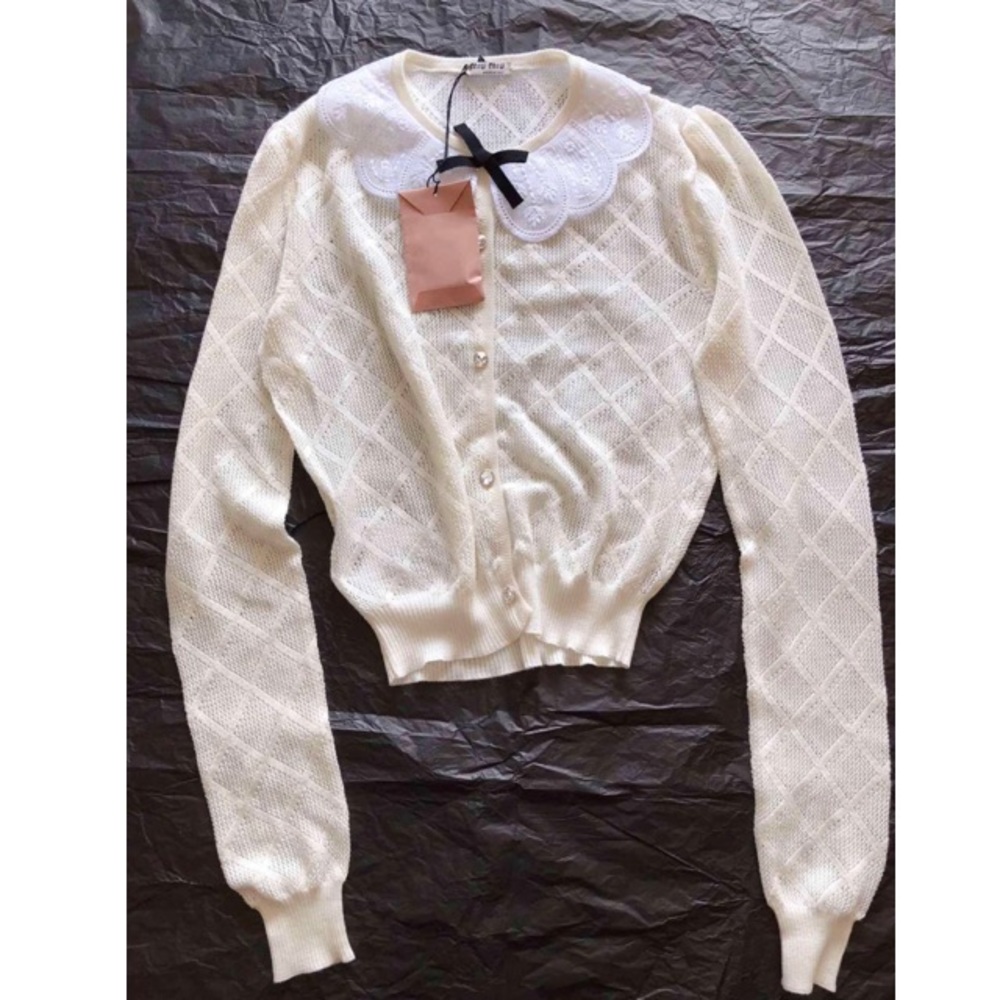 Miu Miu babydoll bow cardigan